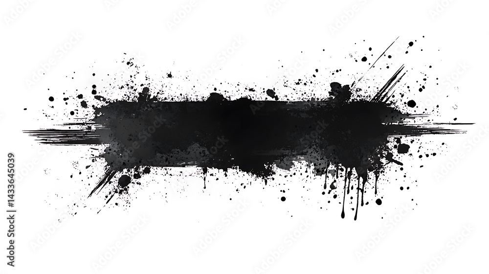 Abstract Black Ink Splatter Banner Design Abstract Black Ink Splatter Banner Design