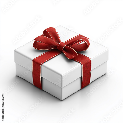 Elegant White Gift with Burgundy Ribbon