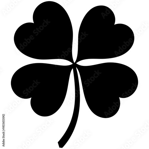Four-leaf clover shape representing luck and good fortune in vector format design