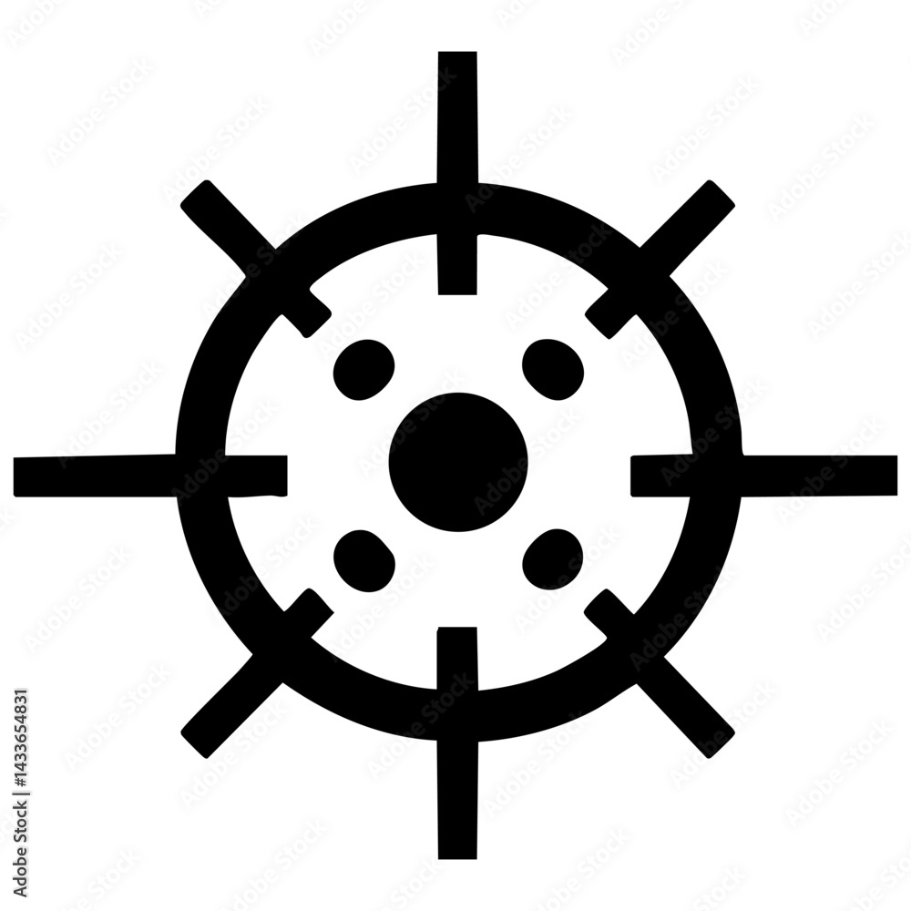 Obraz premium Nautical wheel vector design illustrating marine navigation and adventure themes