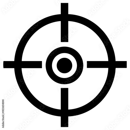 Distinctive vector shape featuring a target design with concentric circles and crosshairs