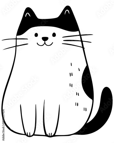 Cute vector illustration of a chubby cat with a playful expression and distinct markings