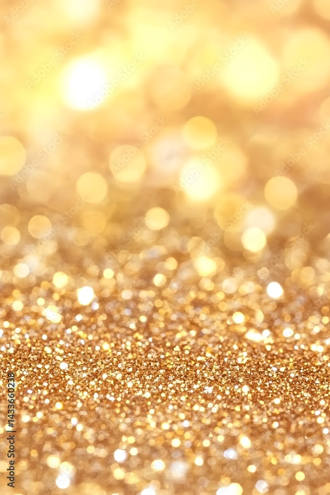 Sparkling gold glitter texture with blurred lights, creating a shimmering, luxurious effect Sparkling gold glitter texture with blurred lights, creating a shimmering, luxurious effect
