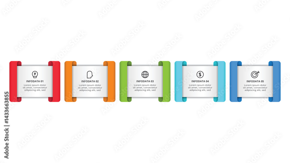 Workflow concept for infographic with 5 steps, options, parts or processes. Business data visualization. Workflow concept for infographic with 5 steps, options, parts or processes. Business data visualization.