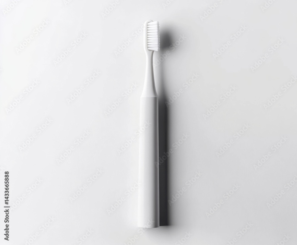 A white electric toothbrush on a white background A white electric toothbrush on a white background