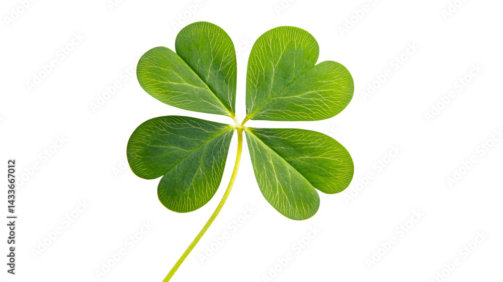Four Leaf Clover Shamrock Isolated on White Background for St. Patrick's Day Designs Four Leaf Clover Shamrock Isolated on White Background for St. Patrick's Day Designs