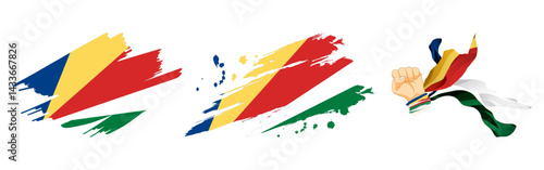 Vector illustration of Seychelles flag composition on transparent background