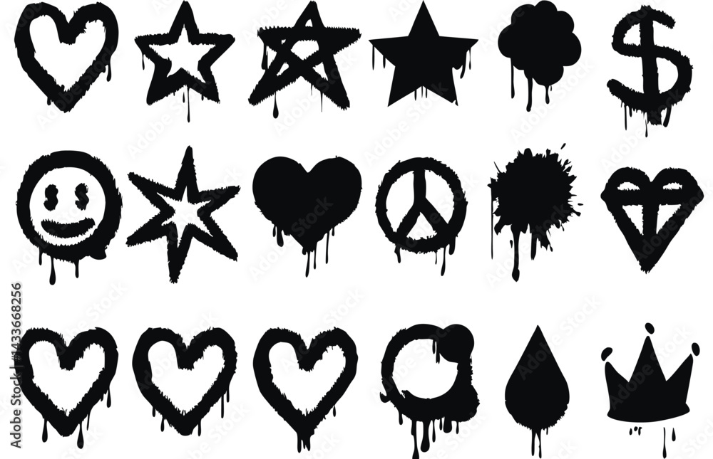 Fototapeta premium Graffiti Style Icons Collection