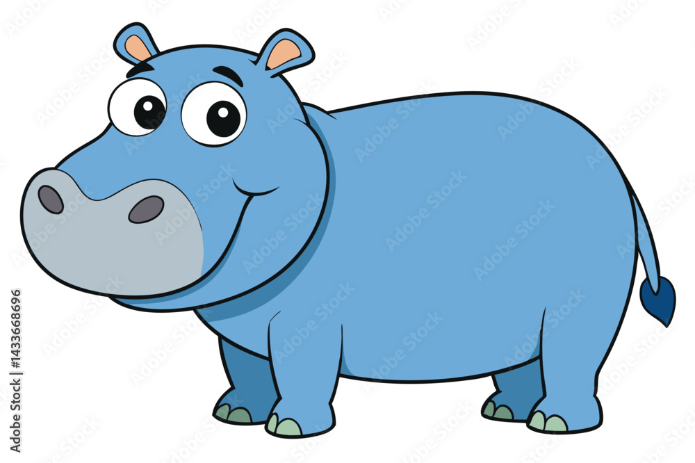 Obraz premium Illustration of Hippopotamus standing isolated