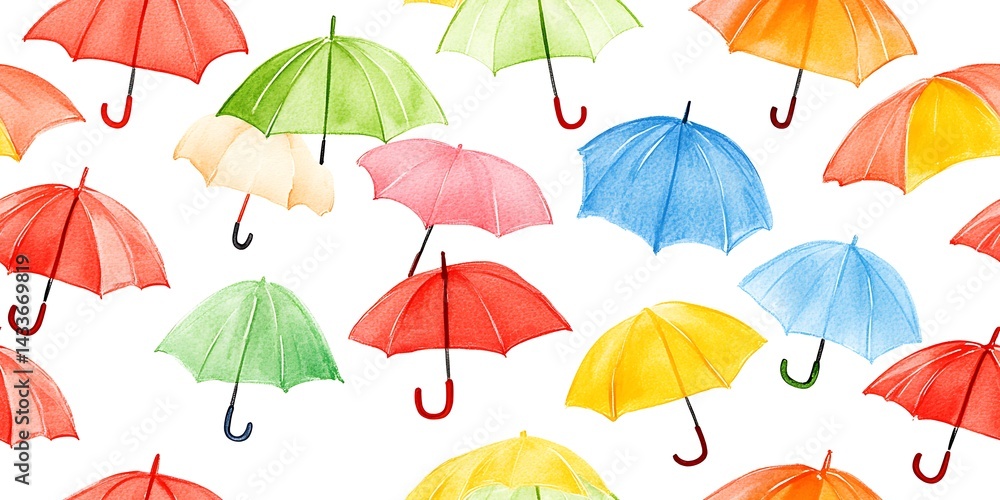 Obraz premium Colorful Umbrella seamless pattern