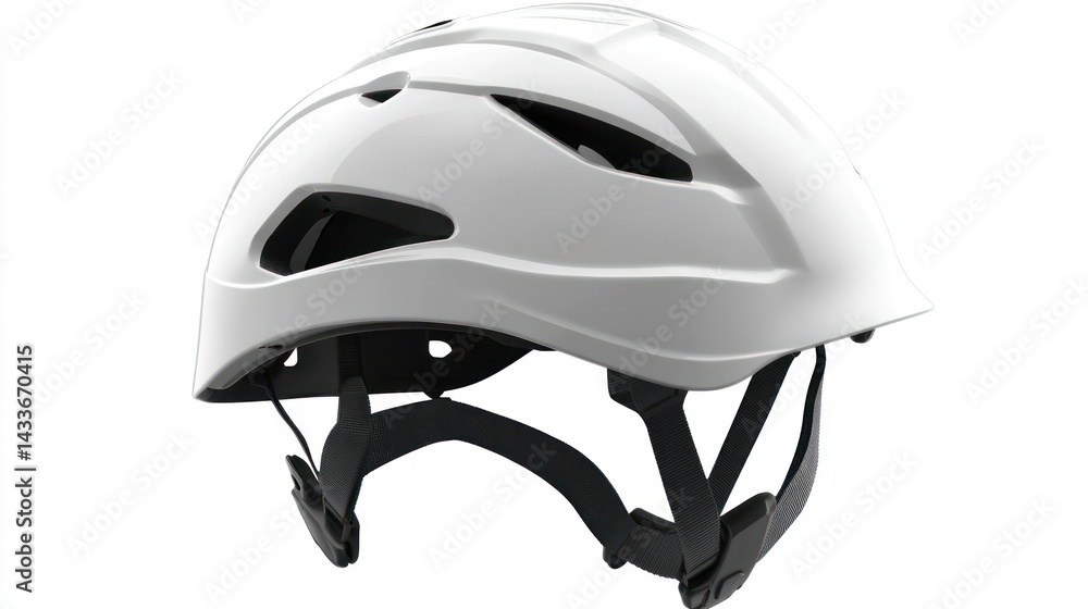 Fototapeta premium Bicycle helmet for protection, safety helmet promotes cycling gear, adventure equipment, road, and mountain.