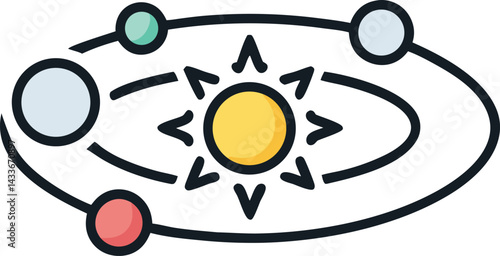 sun planets icon. Space and astronomy vector icon 