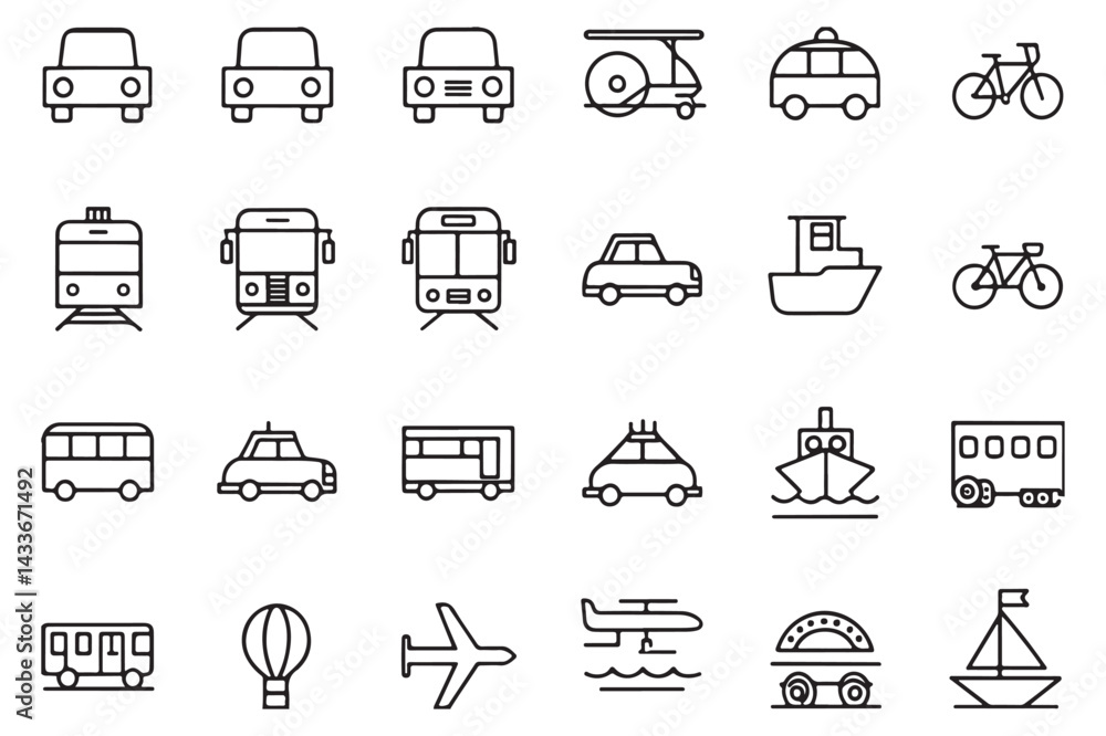 Transportation Line Icons. Editable Stroke. Pixel Perfect. For Mobile and Web. Contains such icons as Truck, Car, Vehicle, Shipping, Sailboat Transportation Line Icons. Editable Stroke. Pixel Perfect. For Mobile and Web. Contains such icons as Truck, Car, Vehicle, Shipping, Sailboat
