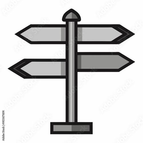 Directional Arrow Road Sign Vector Illustration