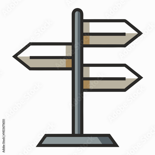 Directional Arrow Road Sign Vector Illustration