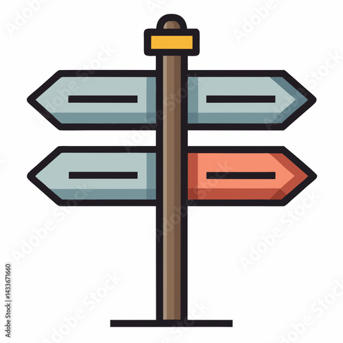 Directional Arrow Road Sign Vector Illustration