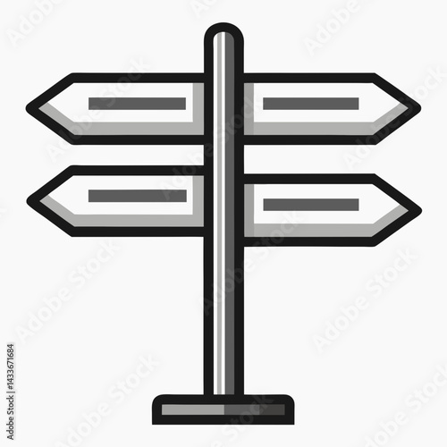 Directional Arrow Road Sign Vector Illustration