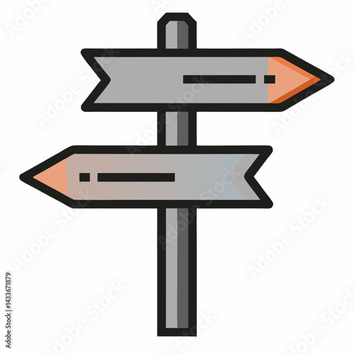 Directional Arrow Road Sign Vector Illustration