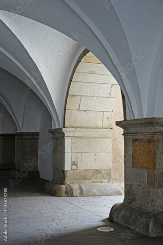 Obraz na płótnie Renaissance Arkadenhof in Minoritenkirche, Linz, Austria w salonie