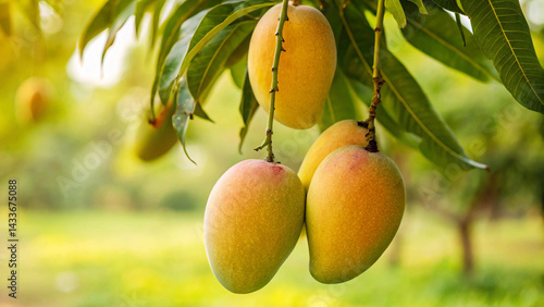 Mango tree in Garden in Natural sunny day Background Close View