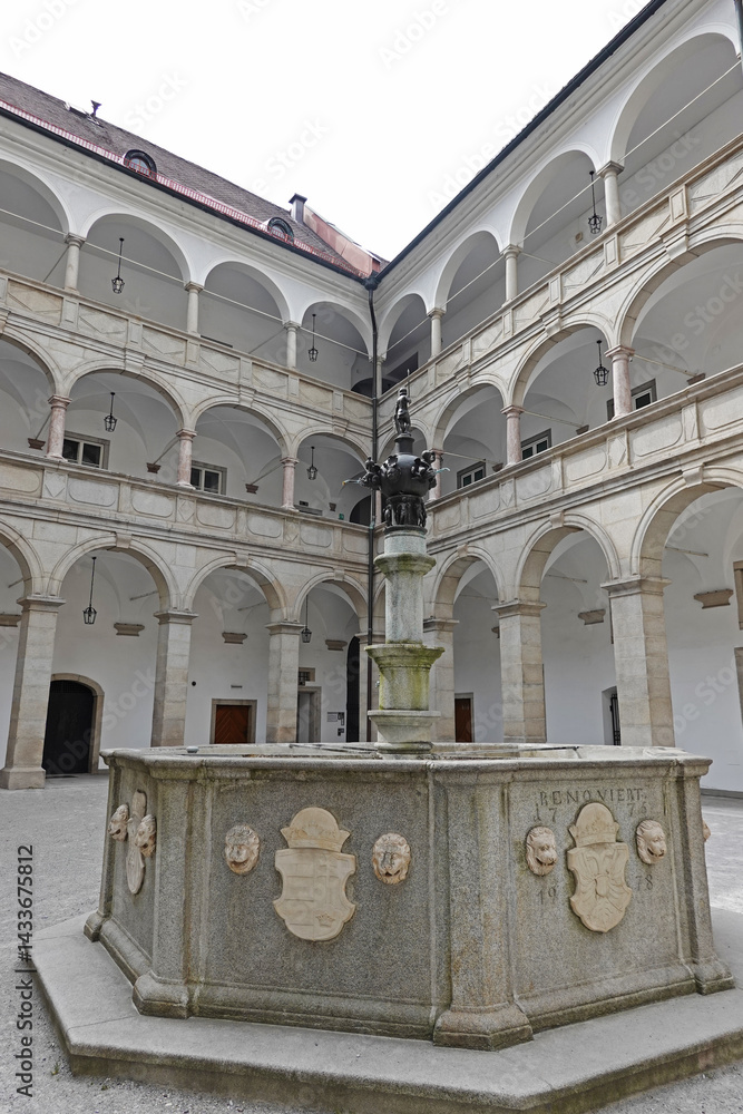 Renaissance Arkadenhof in Minoritenkirche, Linz, Austria