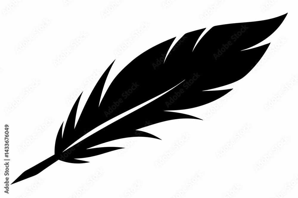 Obraz premium Eagle Feather Silhouette Vector Illustration