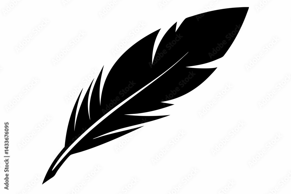 Obraz premium Eagle Feather Silhouette Vector Illustration