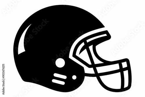 Football Helmet Silhouette Vector Illustration