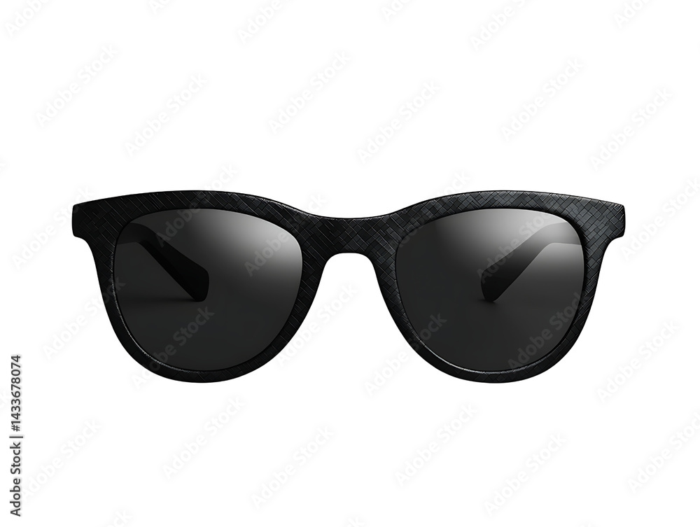 Black sunglasses with a textured frame, offering sleek style and UV protection. Black sunglasses with a textured frame, offering sleek style and UV protection.