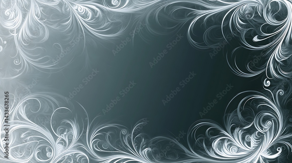 Frosty Floral Frame with Dark Background. Frosty Floral Frame with Dark Background.
