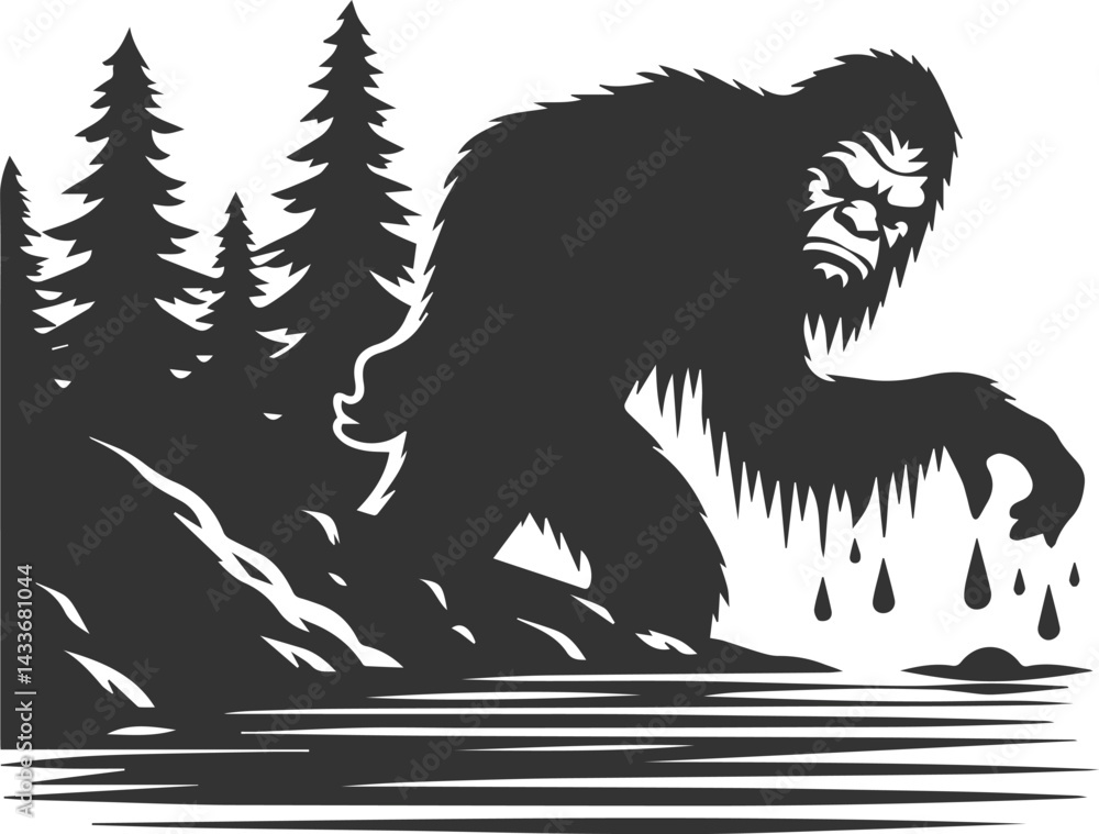 Obraz premium Bigfoot silhouette