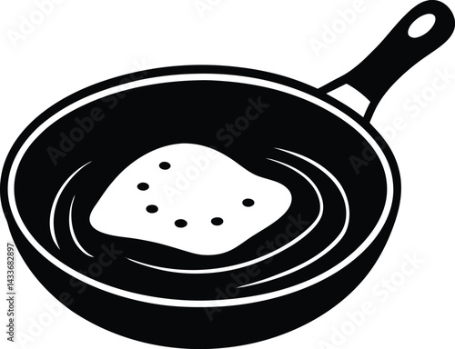frying pan with fried eggs
