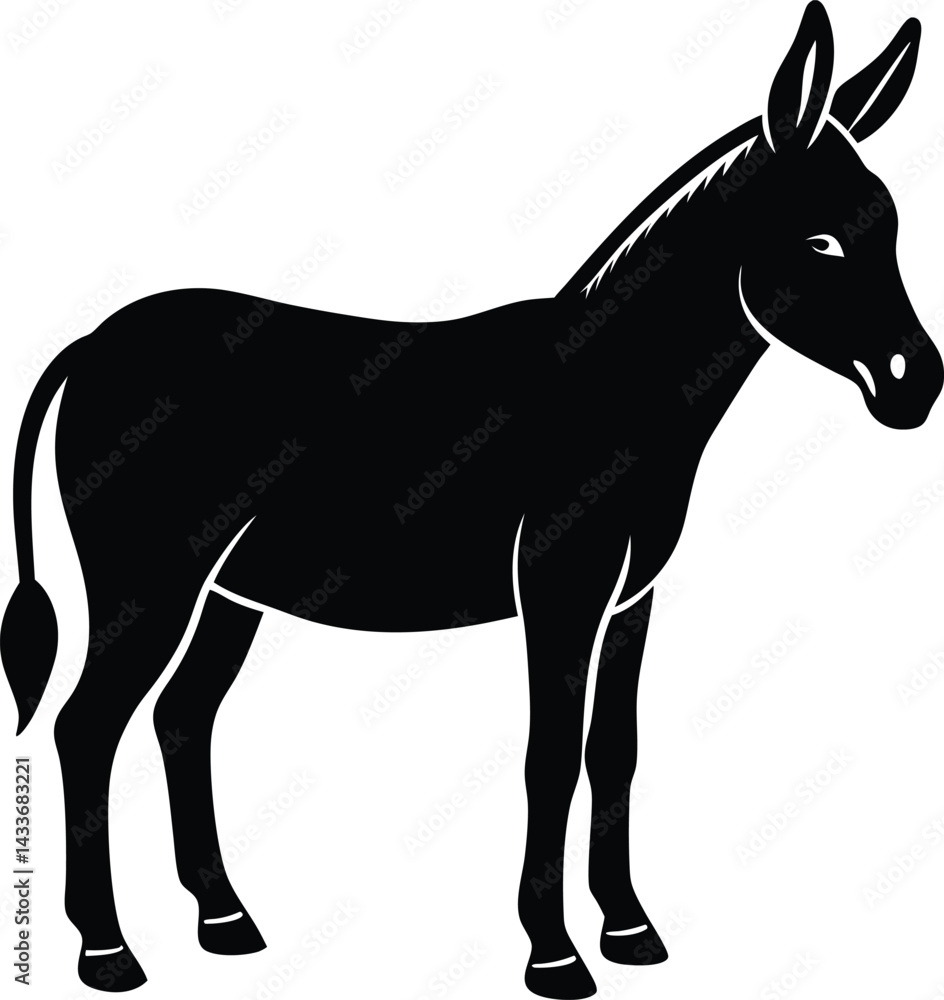 Obraz premium donkey silhouette isolated on white