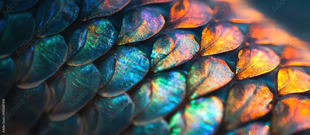 Fototapeta premium Close-up iridescent fish scales