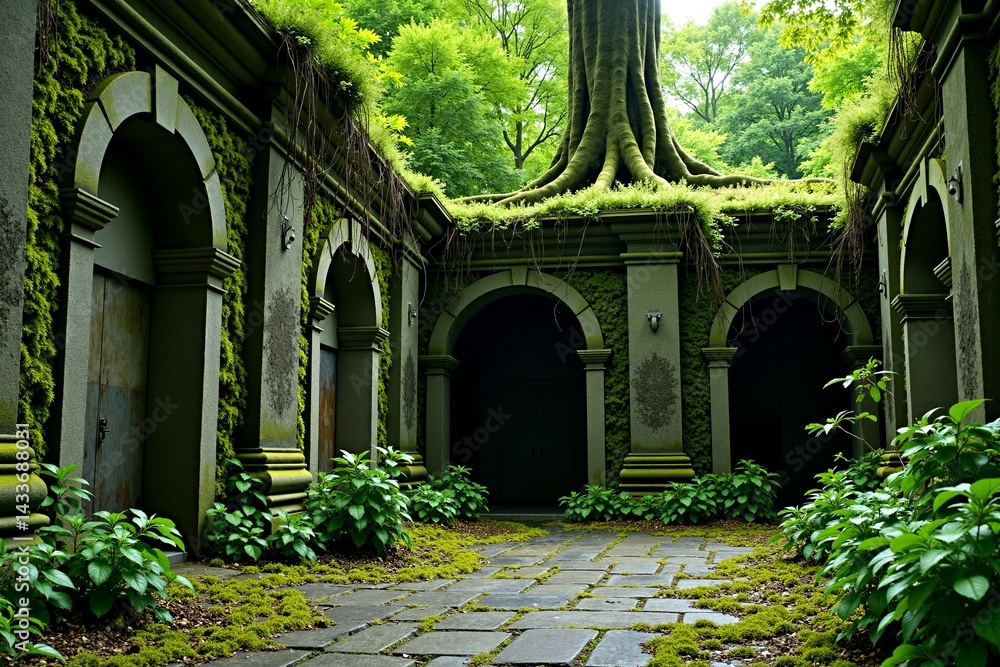 Fototapeta premium Moss Covered Ruins Time-Lapse