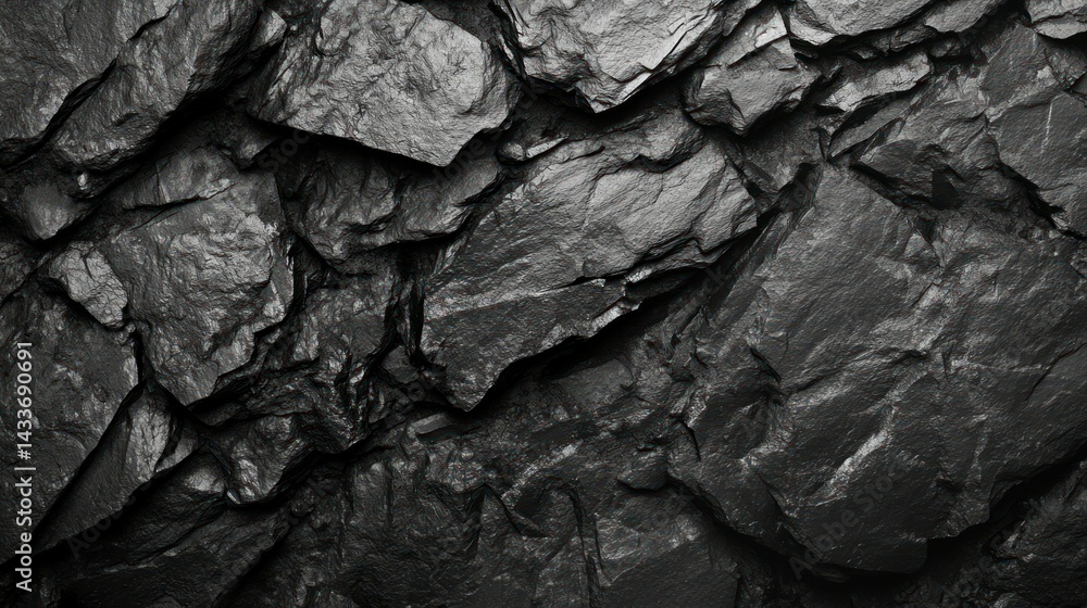 Coal showcases rich texture, presenting dark mineral formations, symbolizing energy source, fuel implications, power. Coal showcases rich texture, presenting dark mineral formations, symbolizing energy source, fuel implications, power.