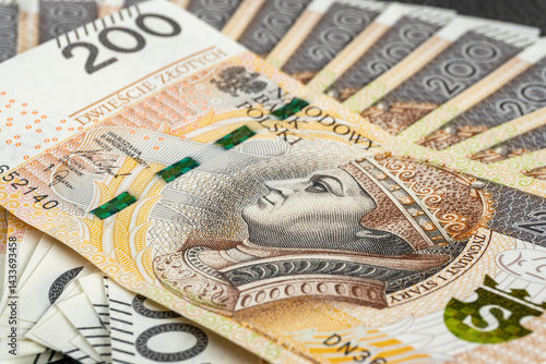 Obraz na płótnie Polish banknotes w salonie
