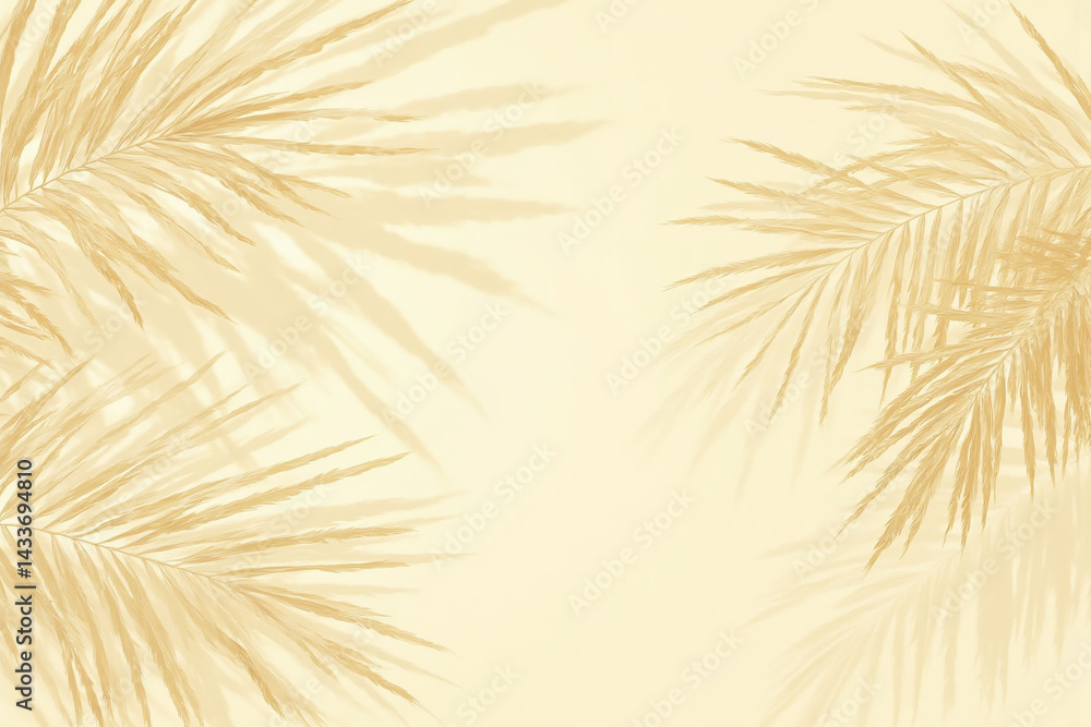 Fototapeta premium palm leaves on a beige background 22