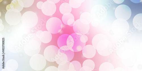 Beautiful pink soap bubbles float as background. Dreamy soft focus wallpaper backdrop. Light pink diffuse glowing floating holiday circle dots pattern. 3d rendering.