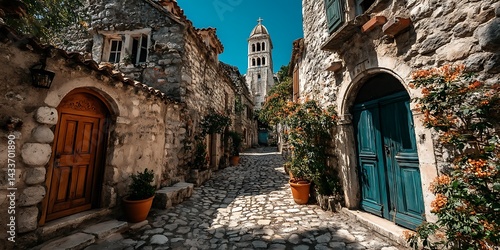 Fototapeta Naklejka Na Ścianę i Meble -  Picturesque Old Town Alleyway