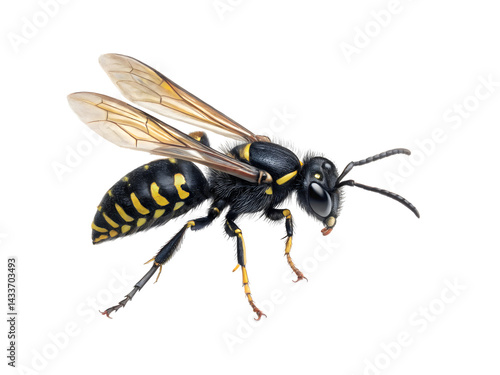A wasp isolated on white background