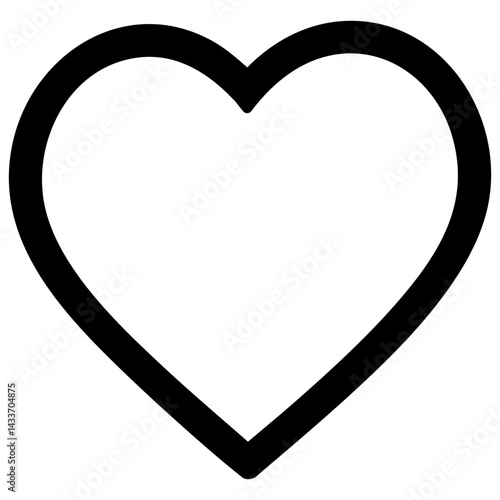 Vector silhouette of a black heart symbol representing love and affection