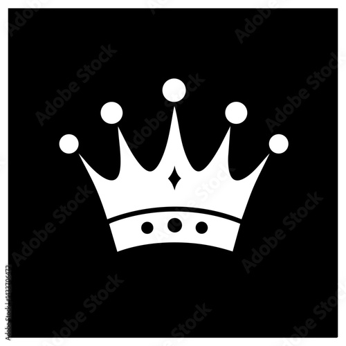 Stylized black vector silhouette of a crown symbolizing royalty and nobility