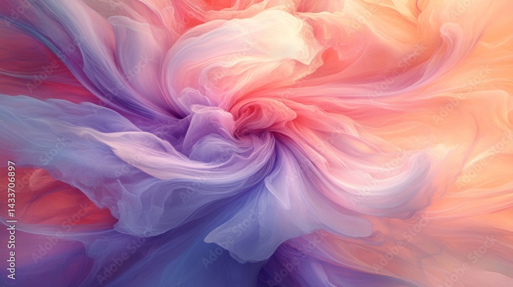 Obraz premium Vibrant swirling pastel fabric textures in a dynamic design.