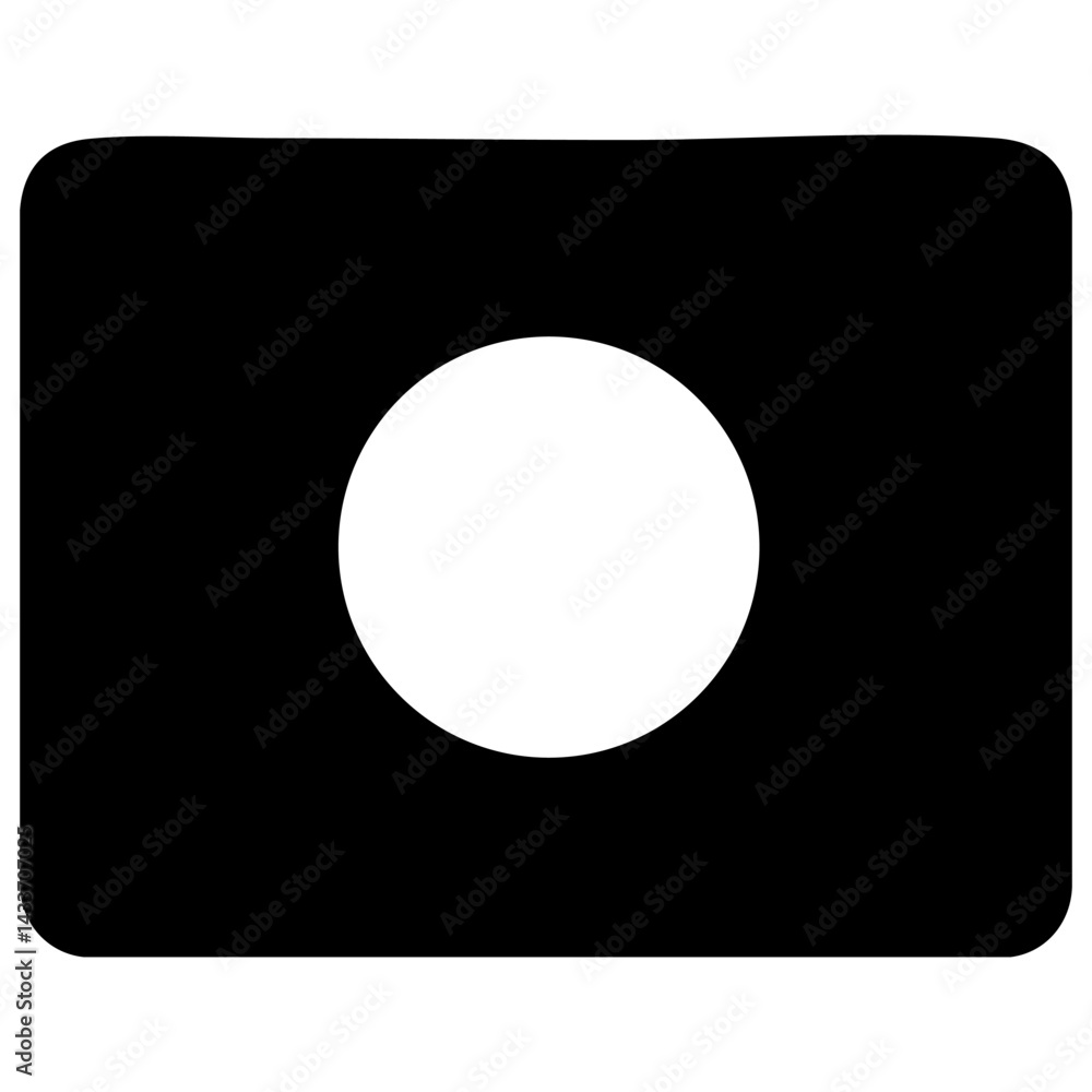 Vector silhouette of a black shape with a circular cutout for design and art projects Vector silhouette of a black shape with a circular cutout for design and art projects