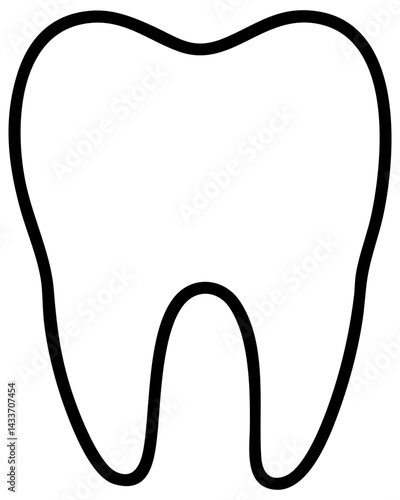 Vector silhouette of a black tooth design suitable for dental themes and illustrations