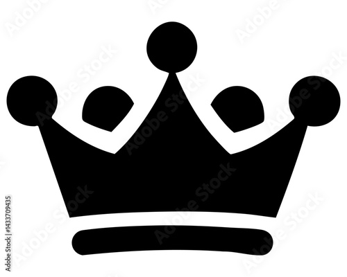 Crown silhouette in vector style representing royalty and power in a minimalistic design