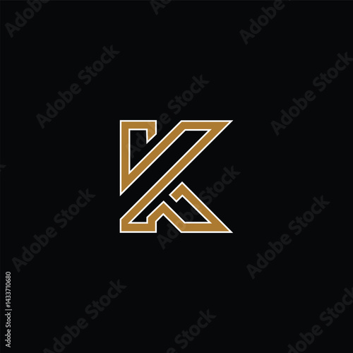 Elegant Monogram Logo with Initial Letters K