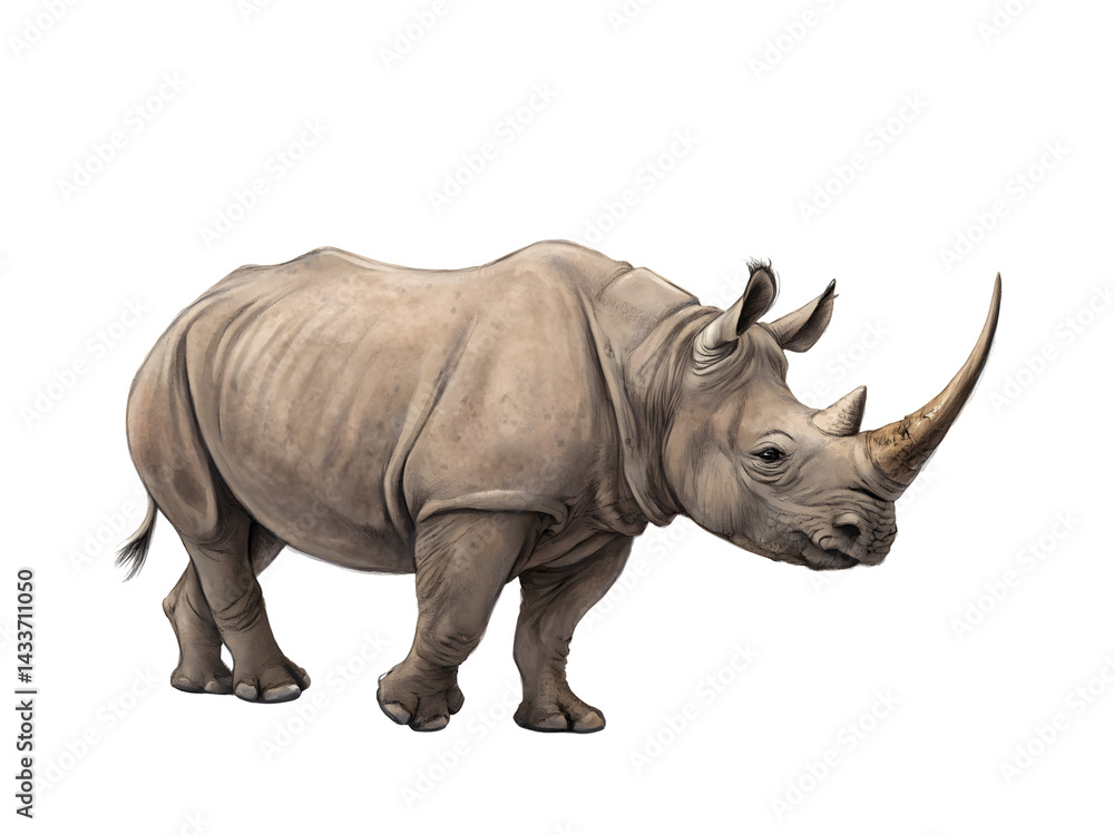 Obraz premium The rhino isolated on white background