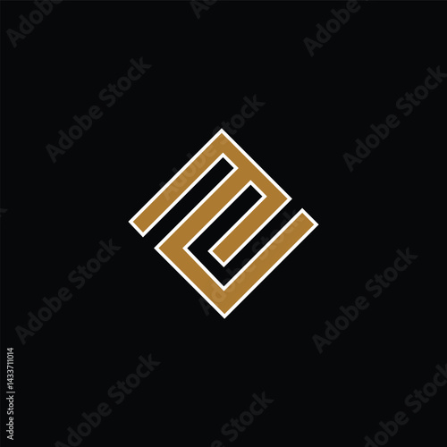 Elegant Monogram Logo with Initial Letters MU